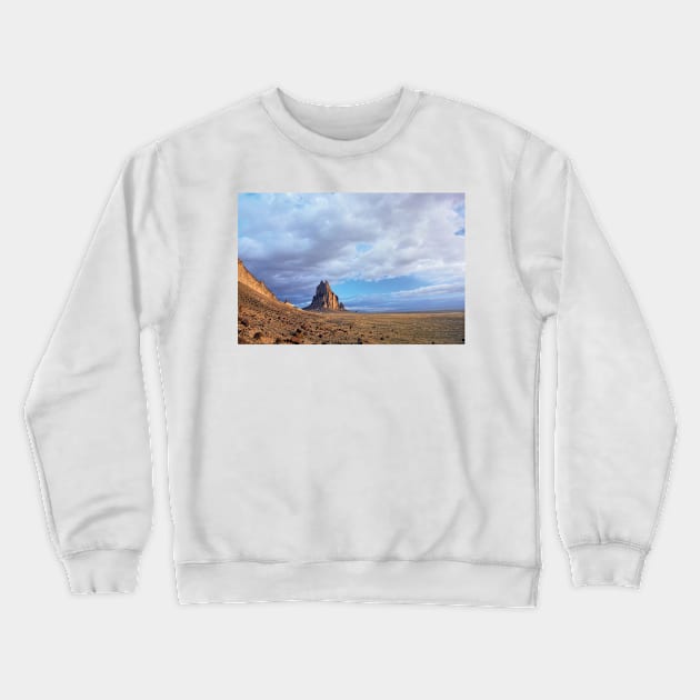 Shiprock The Basalt Core Of An Extinct Volcano Crewneck Sweatshirt by AinisticGina